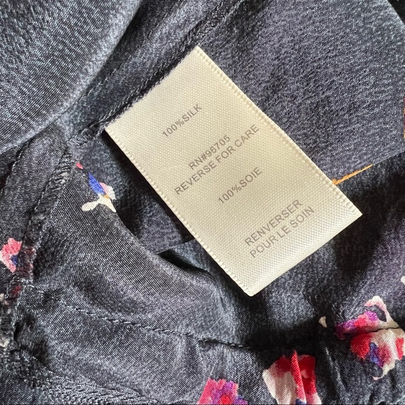 REBECCA TAYLOR SILK Mini Dress Cocktail Blue Floral Button Down - Picture 7 of 9